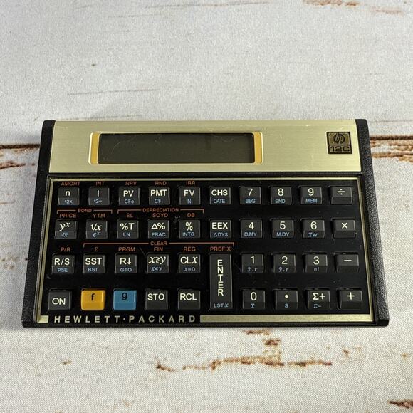 Vintage Hewlett Packard HP-12C Programmable Calculator - Picture 1 of 5